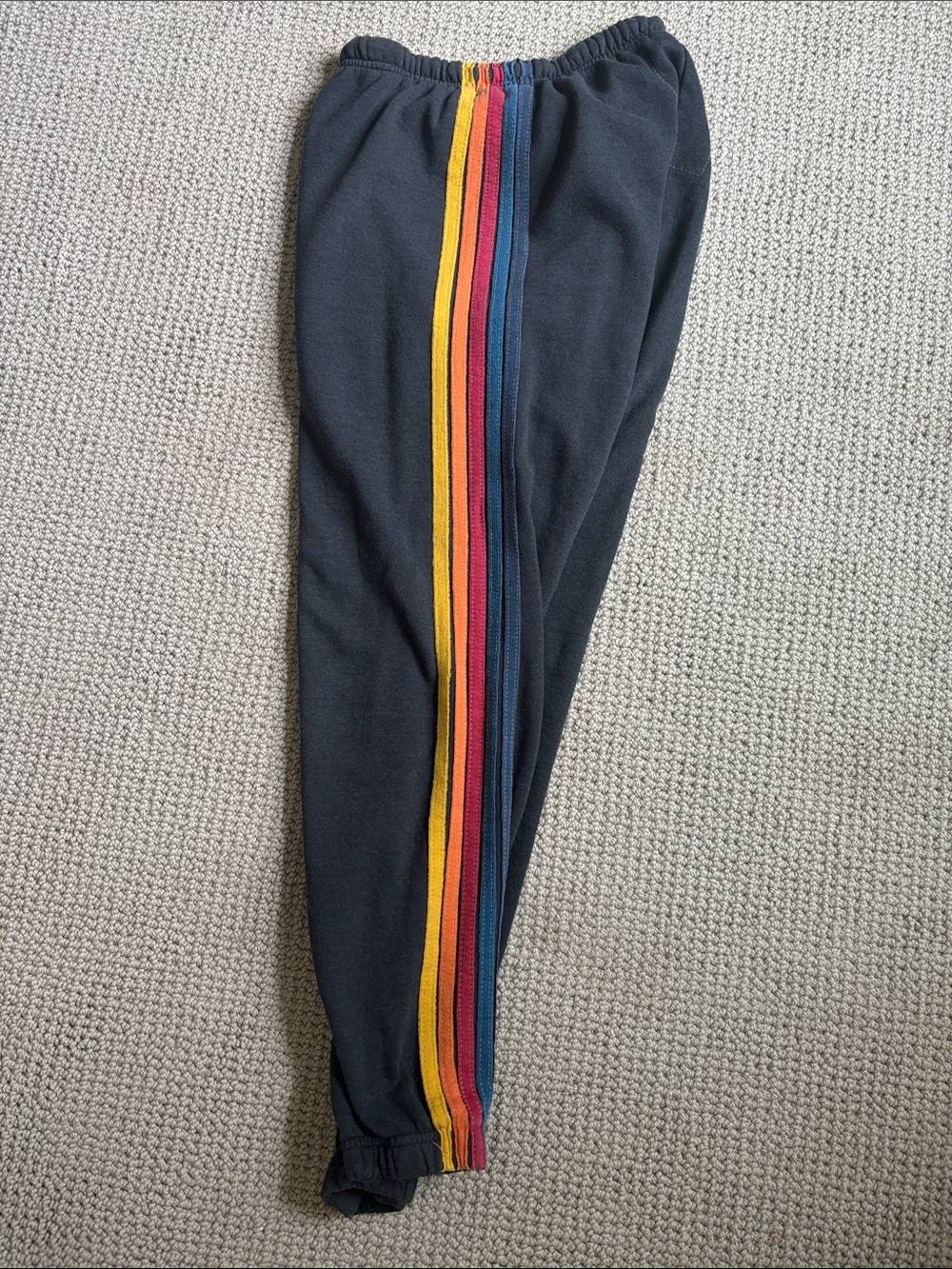 Aviator Nation 5 stripe sweatpant in charcoal - Picture 5 of 6
